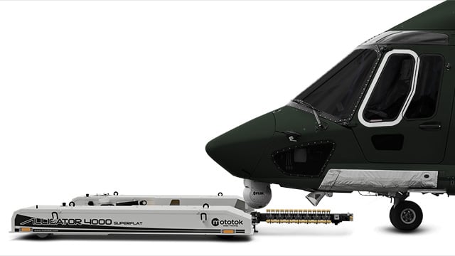 Mototok Alligator loading process of an Airbus H175