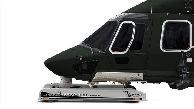 Mototok Alligator loading process of an Airbus H175
