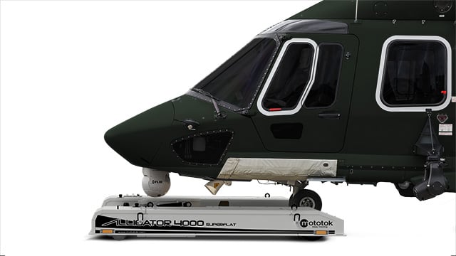 Mototok Alligator loading process of an Airbus H175