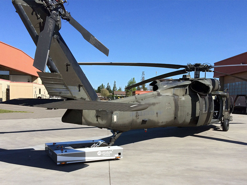 A Sikorsky UH-60 Black Hawk an the Mototok M-Series