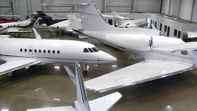 Park Aircraft directly towards the wall of the hangar to increase parking space.