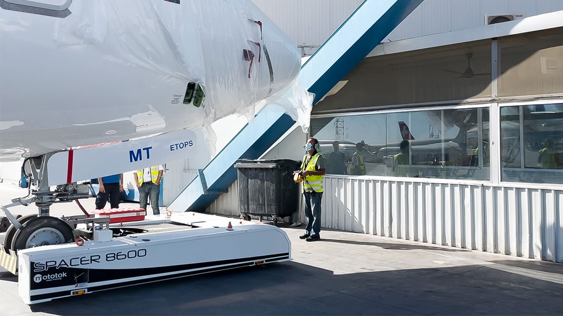 Park Aircraft directly towards the wall of the hangar to increase parking space.